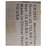 HomeRoots Bernadette 25 in. W Black 24.75 in. H Oval Glass End Table