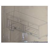 TECHNI MOBILI 57.25 in. Gray Wood TV Stand Fits TVs Up to 65 in. with Storage Doors