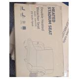 SEEUTEK Black 23 in.W Heated Stadium Seats for Bleachers with 20000mAh Power Bank Included Stadium Seating