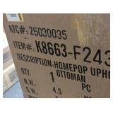 Dark Brown Boucle Round Ottoman