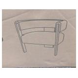 Eryndor Modern Velvet Upholstered Accent Arm Chair, Solid Wood, Dark Brown Plus Walnut