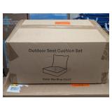 Set of 2 -22 in. x 22 in. x 4 in. Square Outdoor Deep Seating Cushion Set Seat and Back Cushion for Chair and Sofa Sky Blue