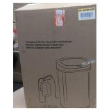 13 Gal. Stainless Steel Rectangular Metal Household Trash Can w/ Trash Sticker, Sensor Lid, Odor Filter, and AC Adapter