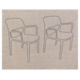 WESTIN OUTDOOR Frond and Form Outdoor Patio Assembled Poly Plastic Stacking Dining Armchair (Set of 2), Olive Green