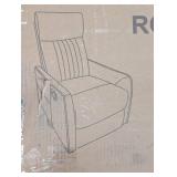 Boyel Living Light Gray Heat Massage Manual Recliner Chair with Rocker and Swivel in Fabric for Living Room