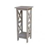 Weathered Taupe Gray 30 in. H X-sided Plant Stand