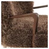 MODWAY Zerra Faux Shearling Accent Armchair in Brown