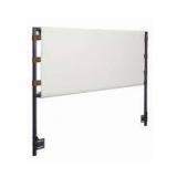 Nathan James Aspen Queen Headboard, Upholstered in Boucle Fabric and Leather Straps with Metal Frame, White/Dark Brown