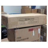 Kerlin 2-Piece 23.62 in. Brown Grain Rectangular Wood End Table, Farmhouse 2-Tiered Side Table