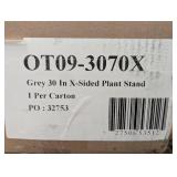 Weathered Taupe Gray 30 in. H X-sided Plant Stand