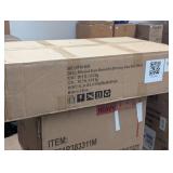 EAGLE PEAK 43.9 in. Double-Rod Metal Handle Rolling Snow Pusher Shovel with Steel Blade, Snow Shovel Pusher Plow with Wheels