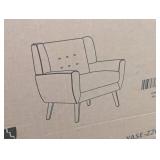 Coffee PU Leather Upholstery Arm Chair