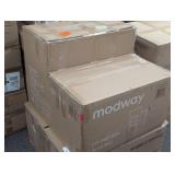 MODWAY Zerra Faux Shearling Accent Armchair in Brown