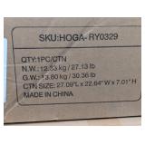 Kerlin 19.7 in. Brown & Black Round Wood Side Table, 2-Tier End Table with Metal Arc-Shaped Frame, Set of 2