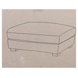 42 in. Orange Corduroy Fabric Rectangle Ottoman with Wood Legs