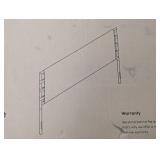 Nathan James Aspen Queen Headboard, Upholstered in Boucle Fabric and Leather Straps with Metal Frame, White/Dark Brown