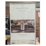 17" Pipestone Outdoor Column Fire Pit Gray - Threshold™: Modern Propane Gas Firepit with Lava Rock and Cover