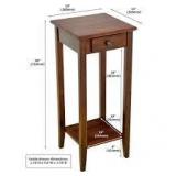 Solid Acacia Wood 27 in. Mahogany Plant Table