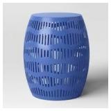 Metal Cutout Round Patio Accent Table Dark Blue - Room Essentials