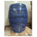 Metal Cutout Round Patio Accent Table Dark Blue - Room Essentials