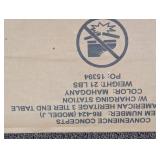 American Heritage 11.25 in, Mahogany Rectangle Wood End Table with Charging Station