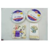 Paper plates 2 packages 45 count, 2 new packages of dinner napkins