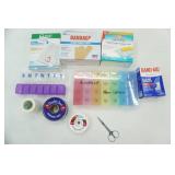 Pill Organizers, Bandaids, Adhesive tape ,