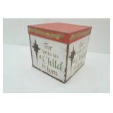 Christmas Box. For unto us a Child is Born. 9" cube