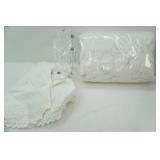 White Cotton Comforter and Bed Skirt. Double Size