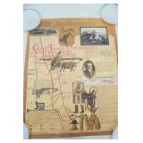 "Great Trails of the Old West and The Men Who Rode Them" Vintage Poster 24"x 20"