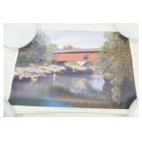 Vintage Picture Print "A Covered Bridge in Indiana"