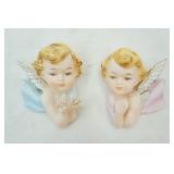 Vintage 1950s/1960s Angel Cherubs wall plaques. Very good condition
