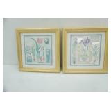 Pair of 9"x 9" Floral Prints
