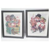 Framed Clown Art Prints by Chuck Oberstein 8.5"x10.5"