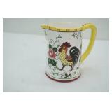 Vintage "Early Provincial" Rooster & Roses Ceramic Creamer. 1950s. Ucagco