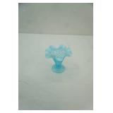 3.5"x3.5" vintage Fenton Blue Opalescent Hobnail Vase