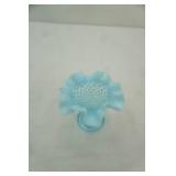 3.5"x3.5" vintage Fenton Blue Opalescent Hobnail Vase