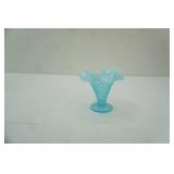 3.5"x3.5" vintage Fenton Blue Opalescent Hobnail Vase