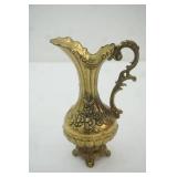 7" vintage Italian glass brass pitcher vase (made in Italy on bottom)