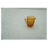 3"x2" vintage Fenton Amber Glass Hobnail Small Pitcher