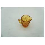 3"x2" vintage Fenton Amber Glass Hobnail Small Pitcher