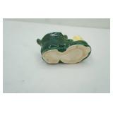 7"x3.5"x5" vintage ceramic planter yellow elf pixie and boot. 1950s