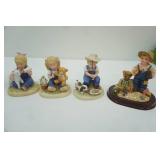 Denim Days Collection Figurines by Homco; Special Friends series by Lang & Wise