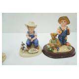 Denim Days Collection Figurines by Homco; Special Friends series by Lang & Wise
