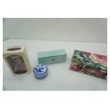 Vintage Jewelry Box; Porcelain Trinket Box; Party Lite; porcelain collectibles ornament