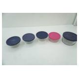 5ct Pyrex Bowls with Lids