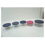5ct Pyrex Bowls with Lids