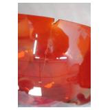 vintage red glass hanging parlor lamp