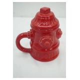 vintage Red Ceramic Fire Hydrant Canister/Mug 6.5"x3.5"