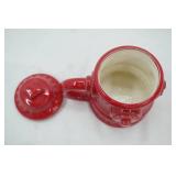 vintage Red Ceramic Fire Hydrant Canister/Mug 6.5"x3.5"
